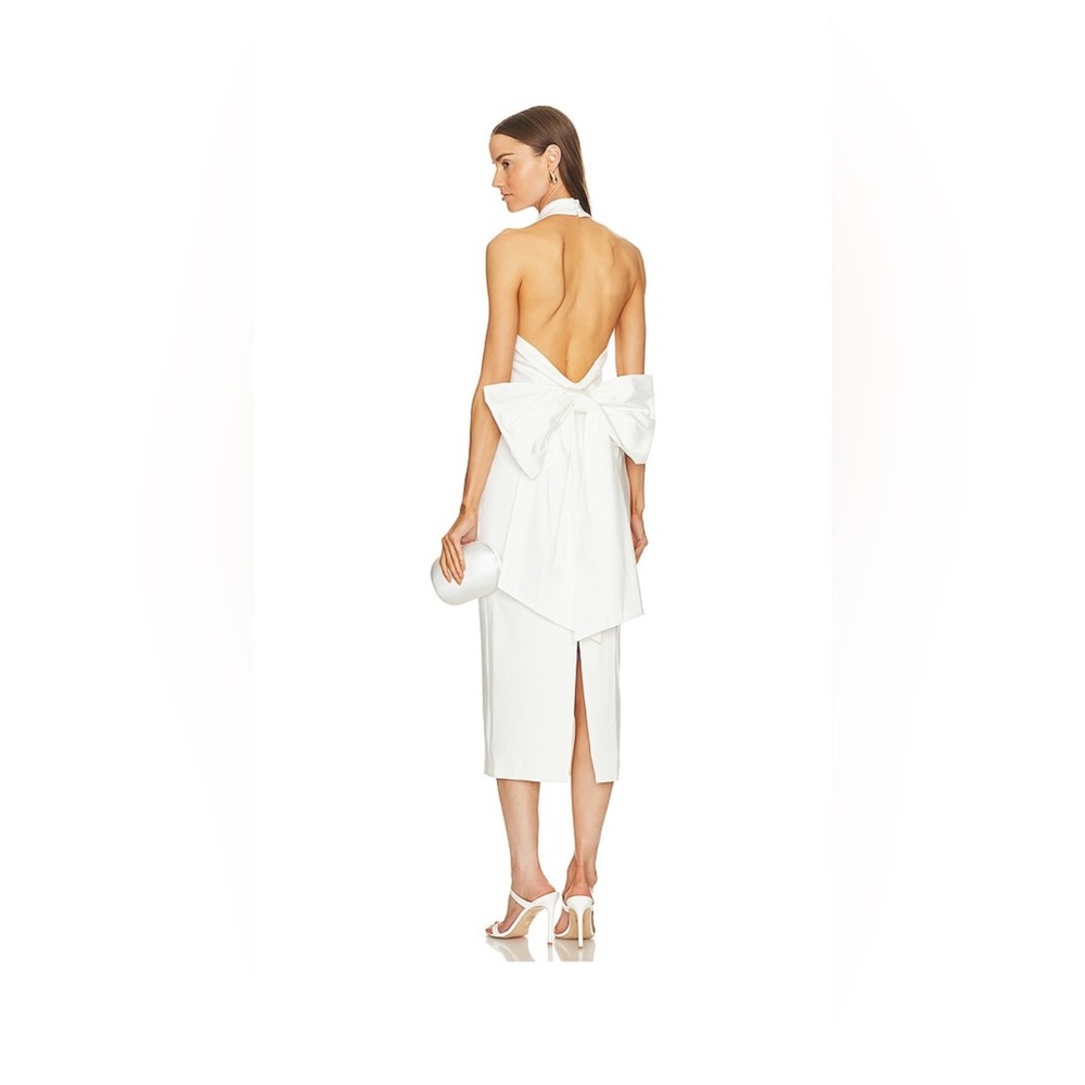 ODORI DRESS IVORY Elegant White Bow-Back Dress